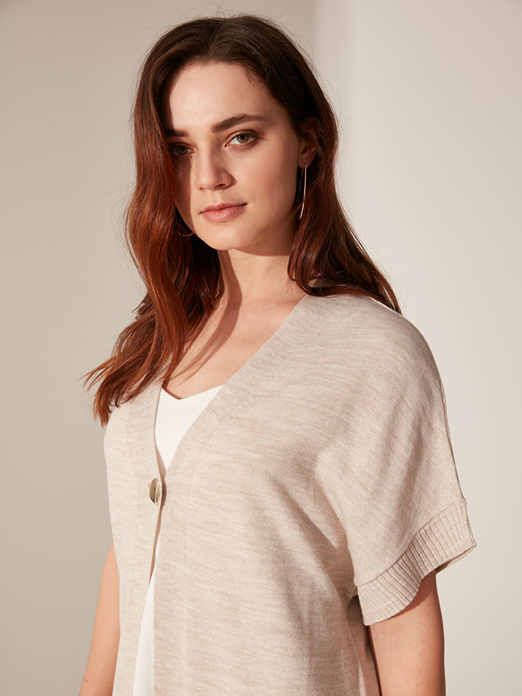 V-Neck Short Sleeve Women's Vest-4