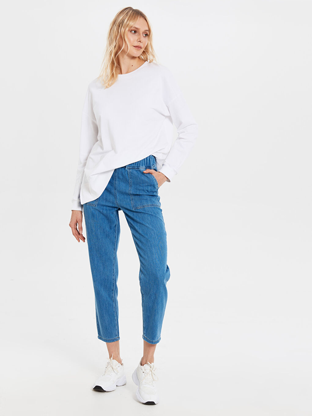 İndigo Rahat Kalıp Kadın Jean-2