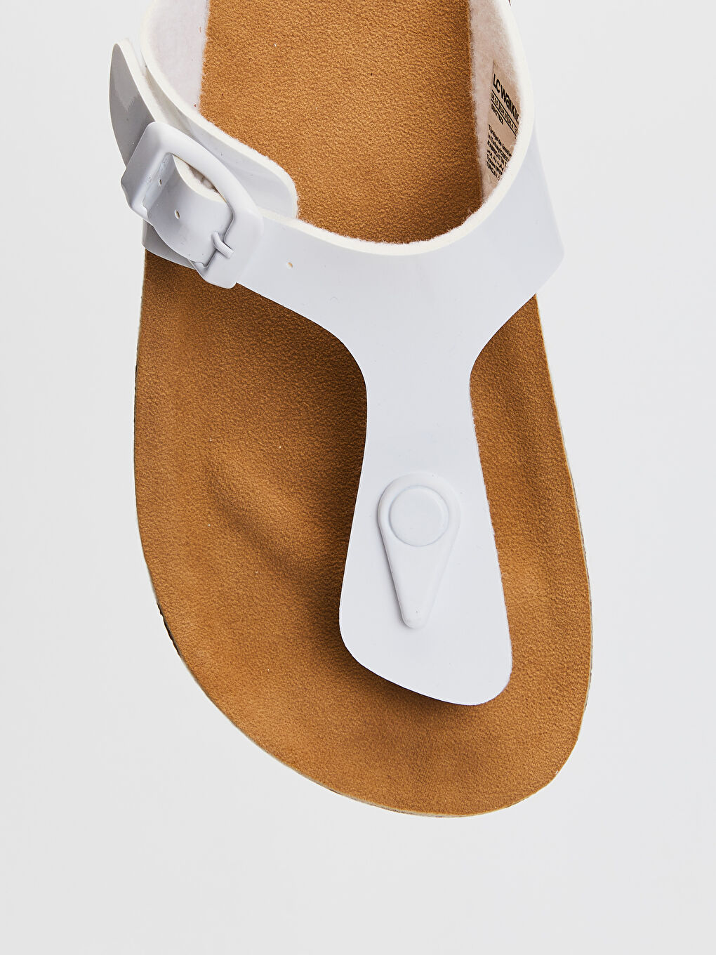 Beyaz Kadın Toka Detaylı Parmak Arası Terlik-4