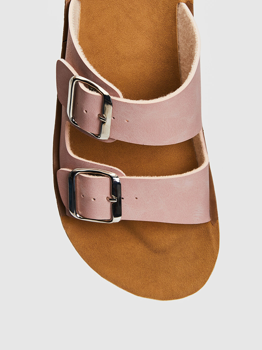 Pembe Kadın Çift Bantlı Kalın Taban Terlik-4