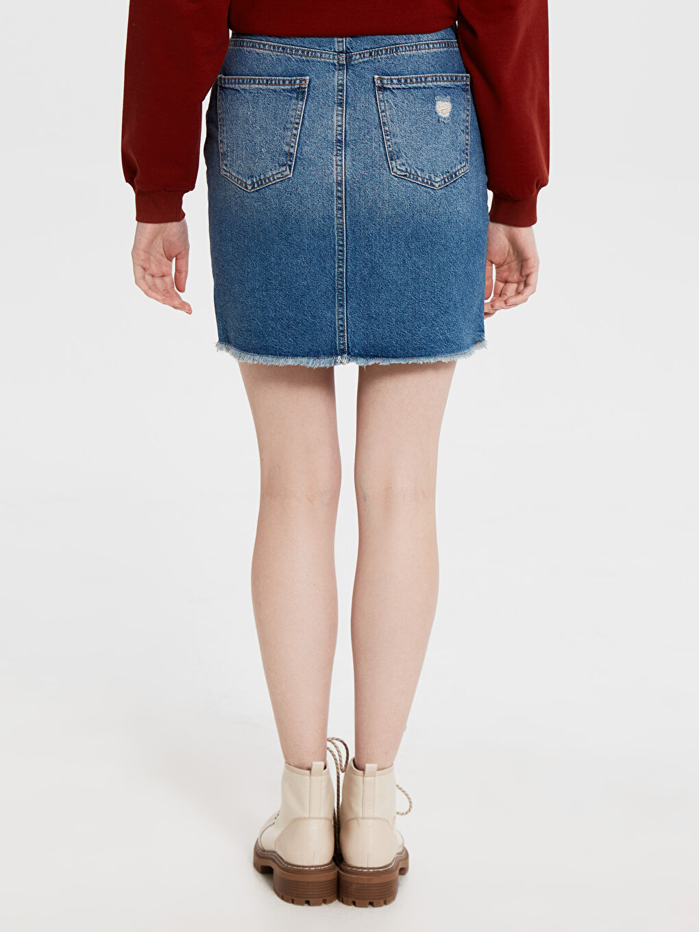 Woman INDIGO Denim Skirt-2