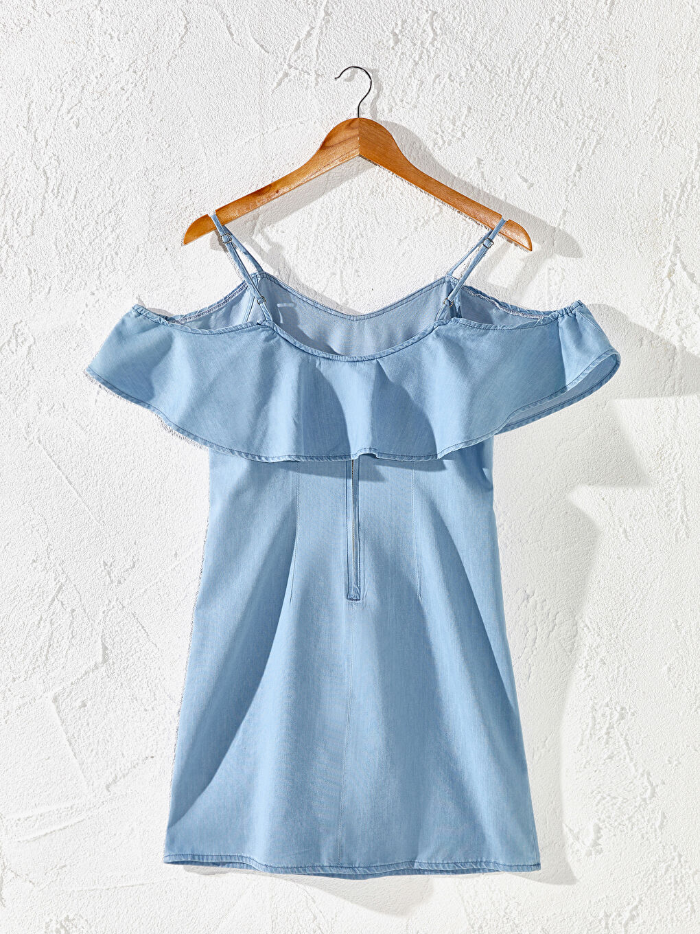 Standard Fit Strapless Women's Jean Dress-5