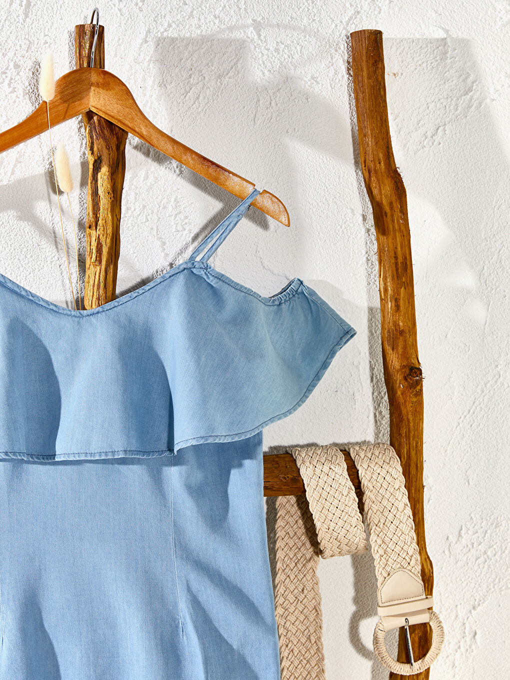 Standard Fit Strapless Women's Jean Dress-6