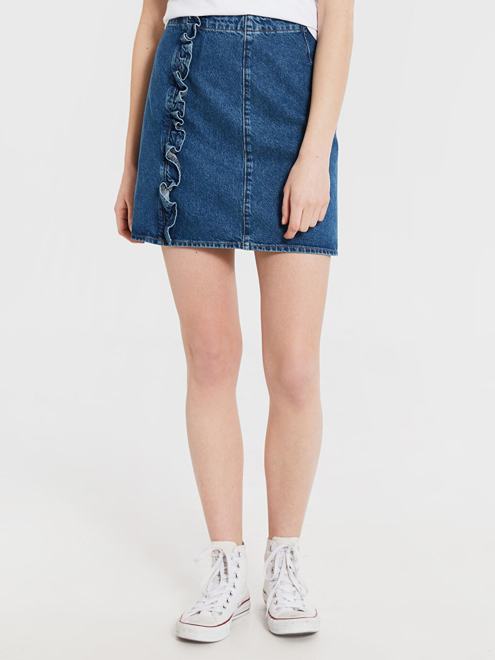 جيبة دينيم عادية للسيدات-2