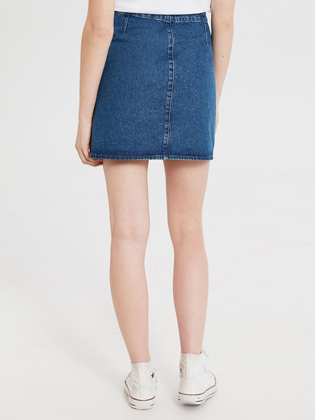 جيبة دينيم عادية للسيدات-3