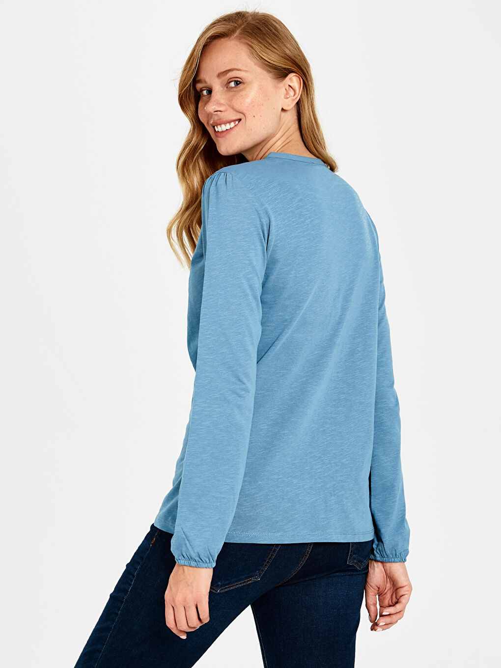 T-shirt à manches longues et col rond pour Femmes-3