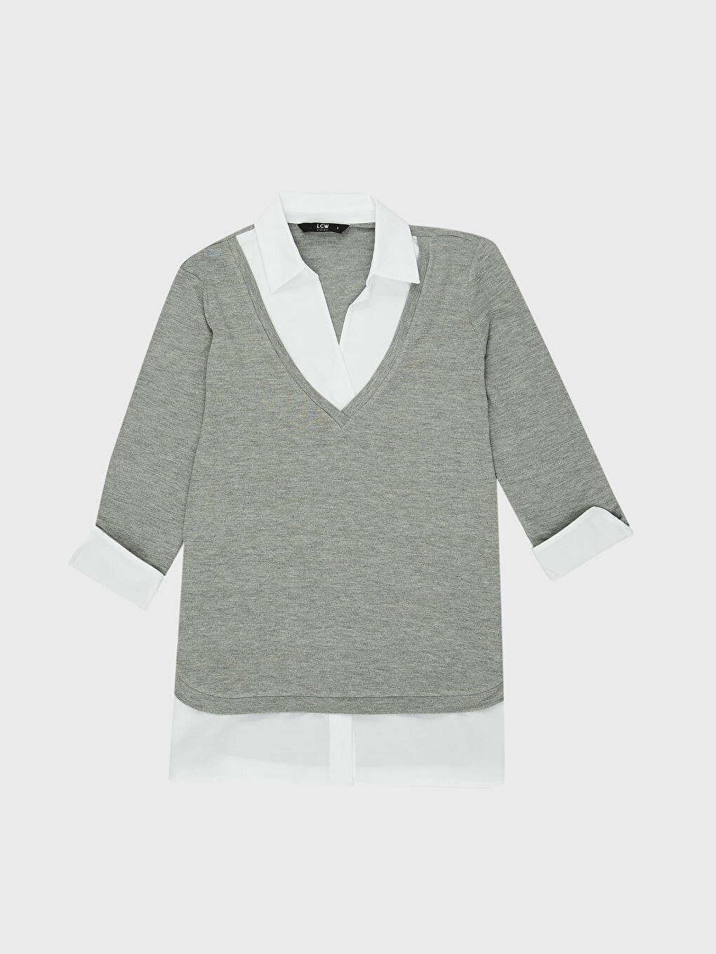 Shirt Collar Long Sleeve Women's T-Shirt-1