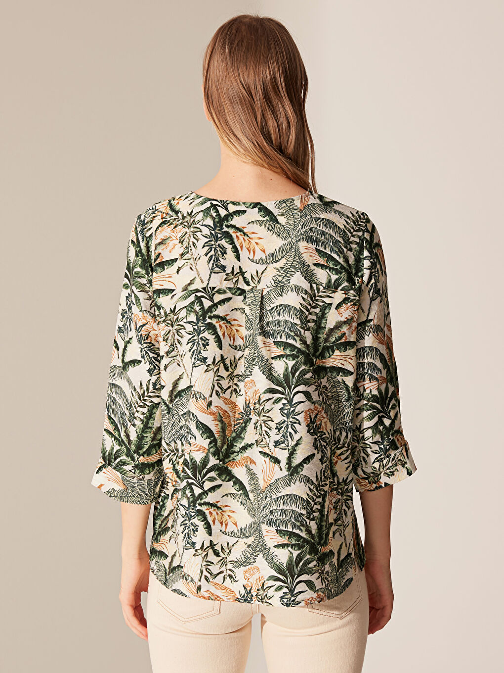 Yeşil Standart Fit Uzun Kollu Kadın Bluz-4