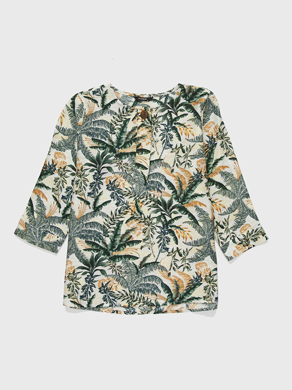 Yeşil Standart Fit Uzun Kollu Kadın Bluz-1