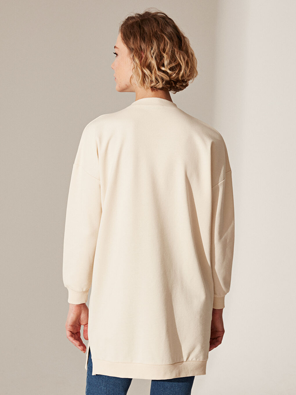 LCW Modest Slogan Printed Sweatshirt -0SJ900Z8-CSB
