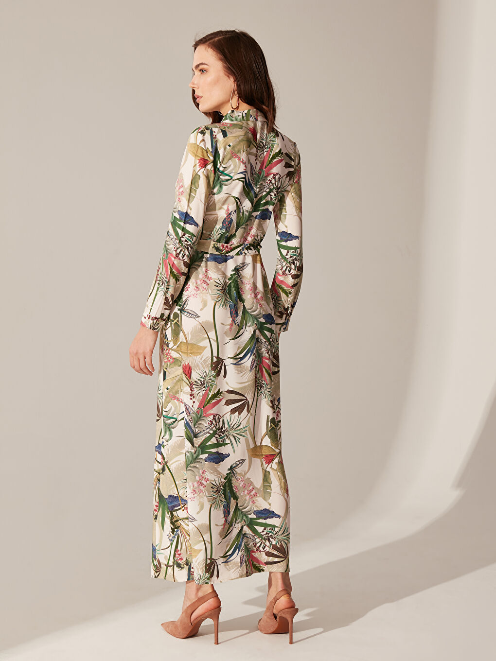 Standard Fit Long Sleeve Women's Shirt Dress-4