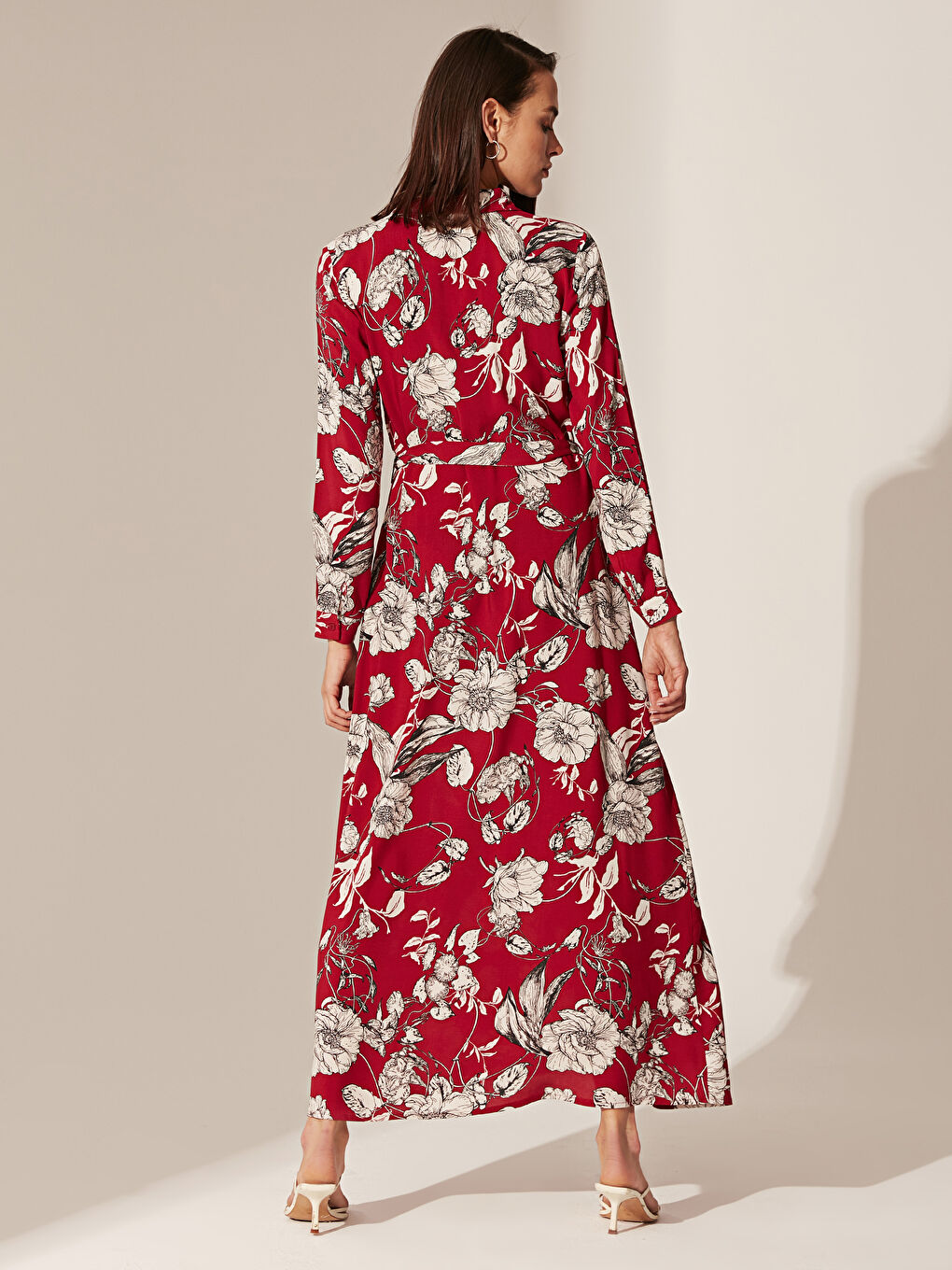 Standard Fit Long Sleeve Women's Shirt Dress-2