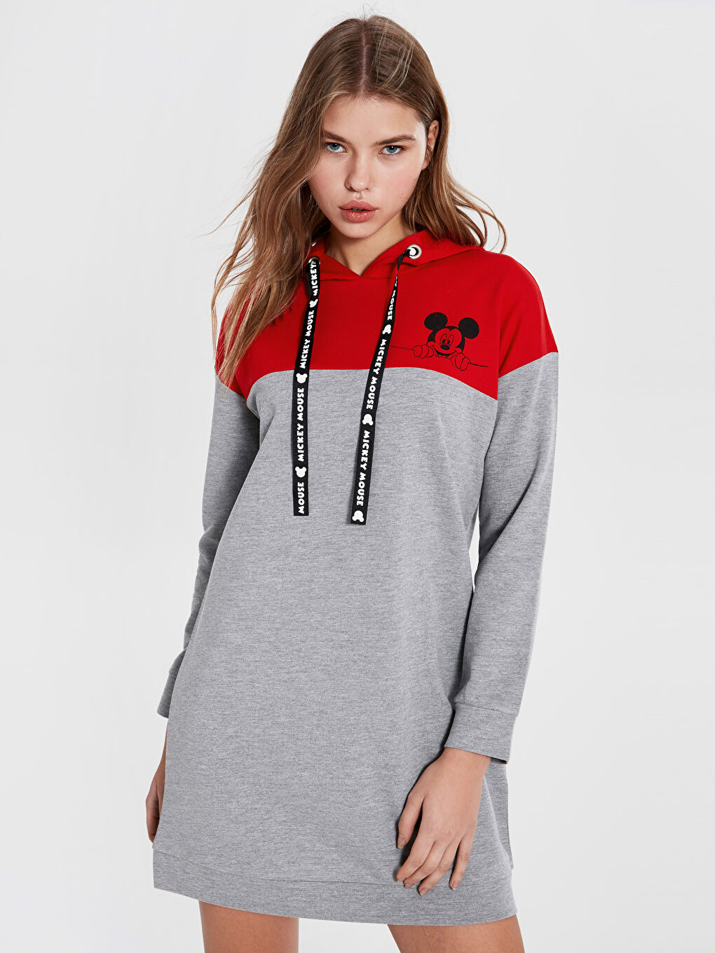 Gri Standart Fit Kısa Kollu Kadın Elbise