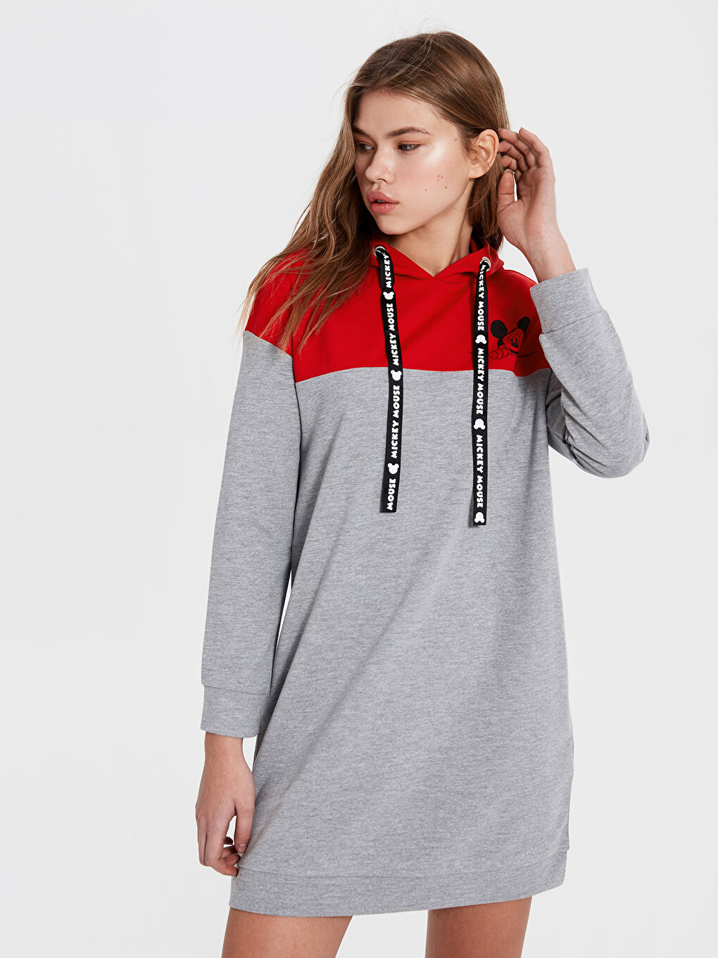 Gri Standart Fit Kısa Kollu Kadın Elbise-1