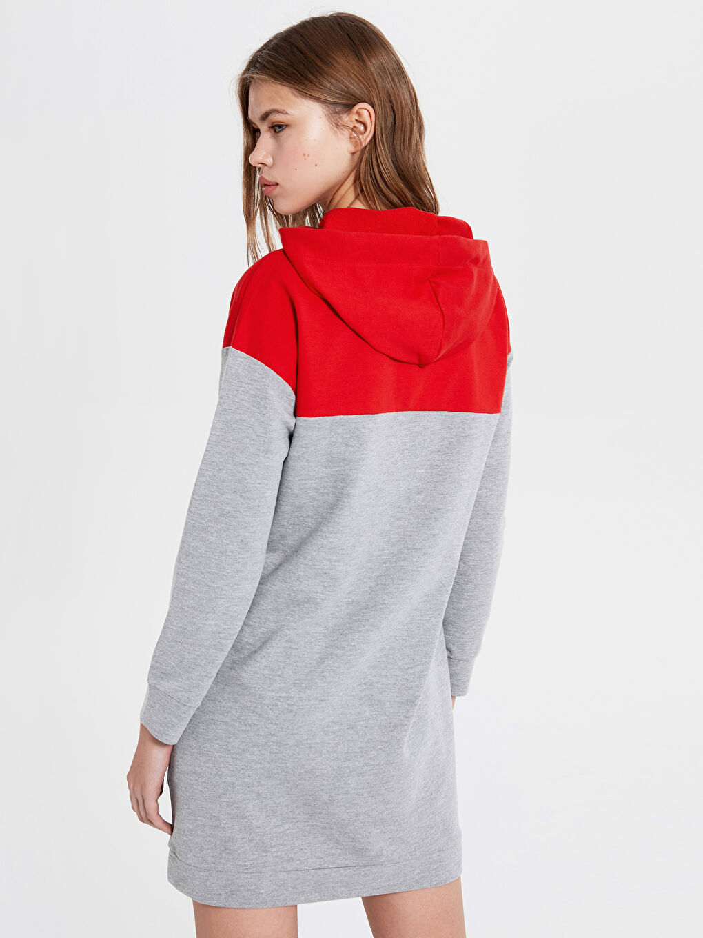 Gri Standart Fit Kısa Kollu Kadın Elbise-3