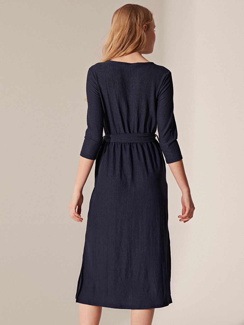 Lacivert Standart Fit Kadın Elbise-2