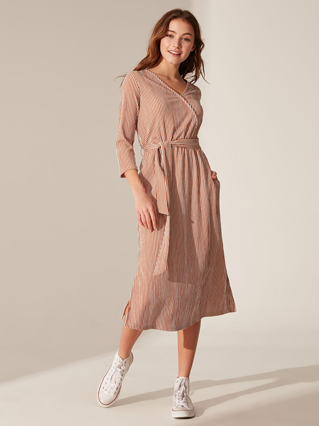 Standard Fit Long Sleeve Women's Dress-2