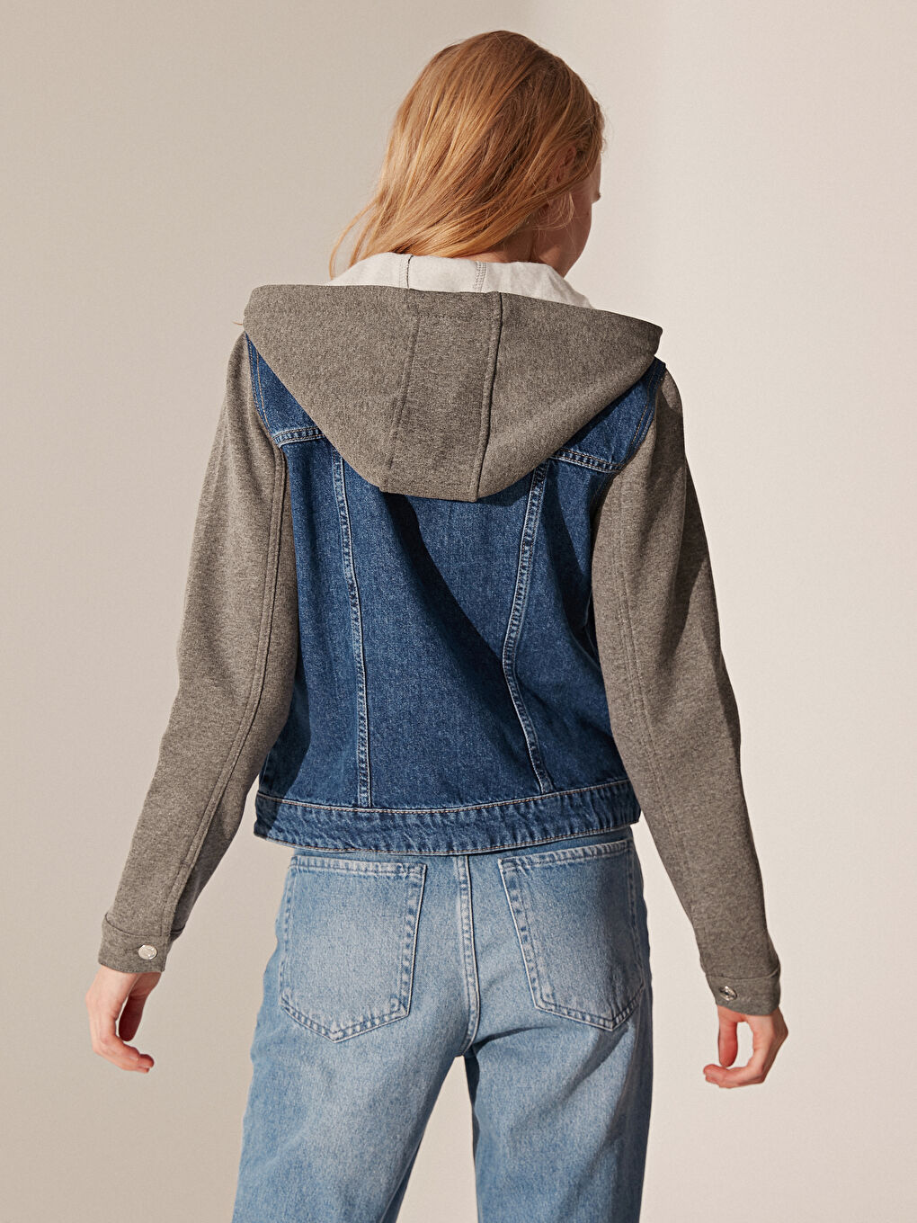 İndigo Standart Fit Uzun Kollu Kadın Jean Ceket-2