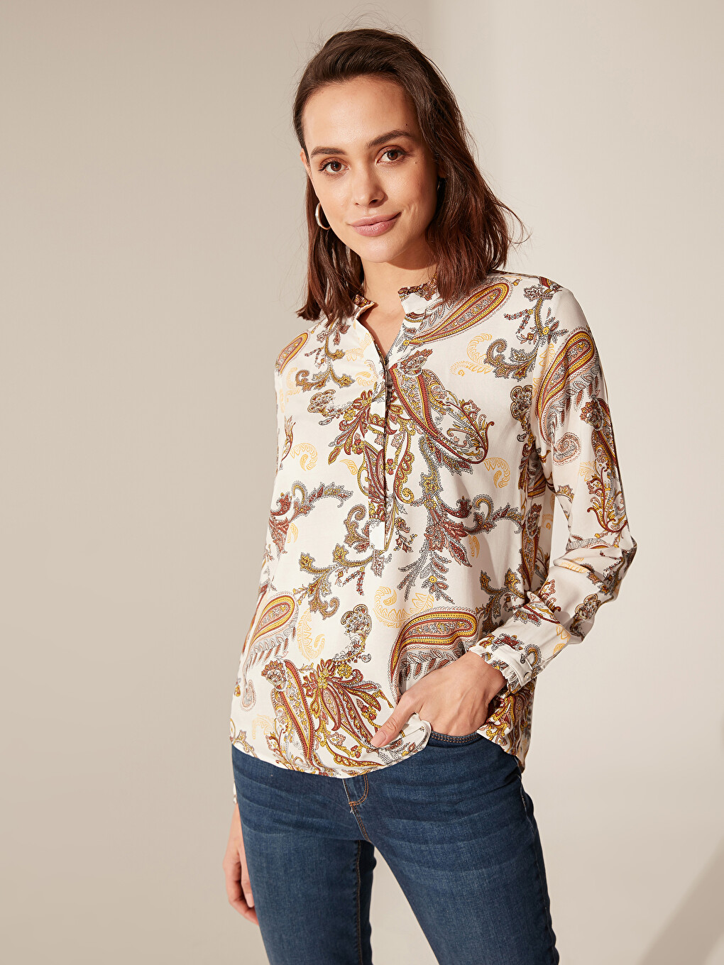 Long Sleeve Women's Blouse-1