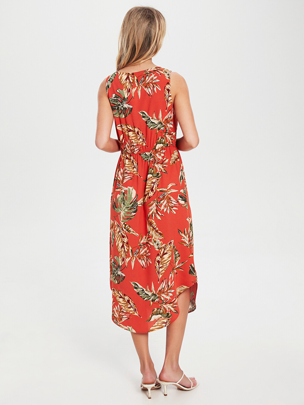 Crew Neck Patterned Women's Dress-2