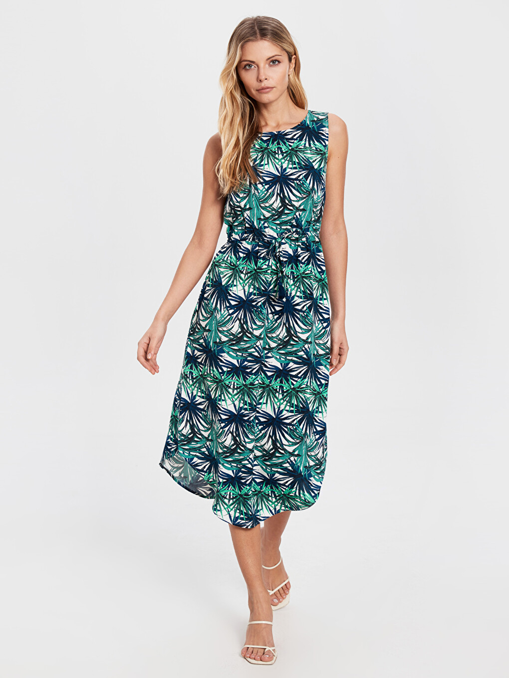 Crew Neck Patterned Women's Dress
