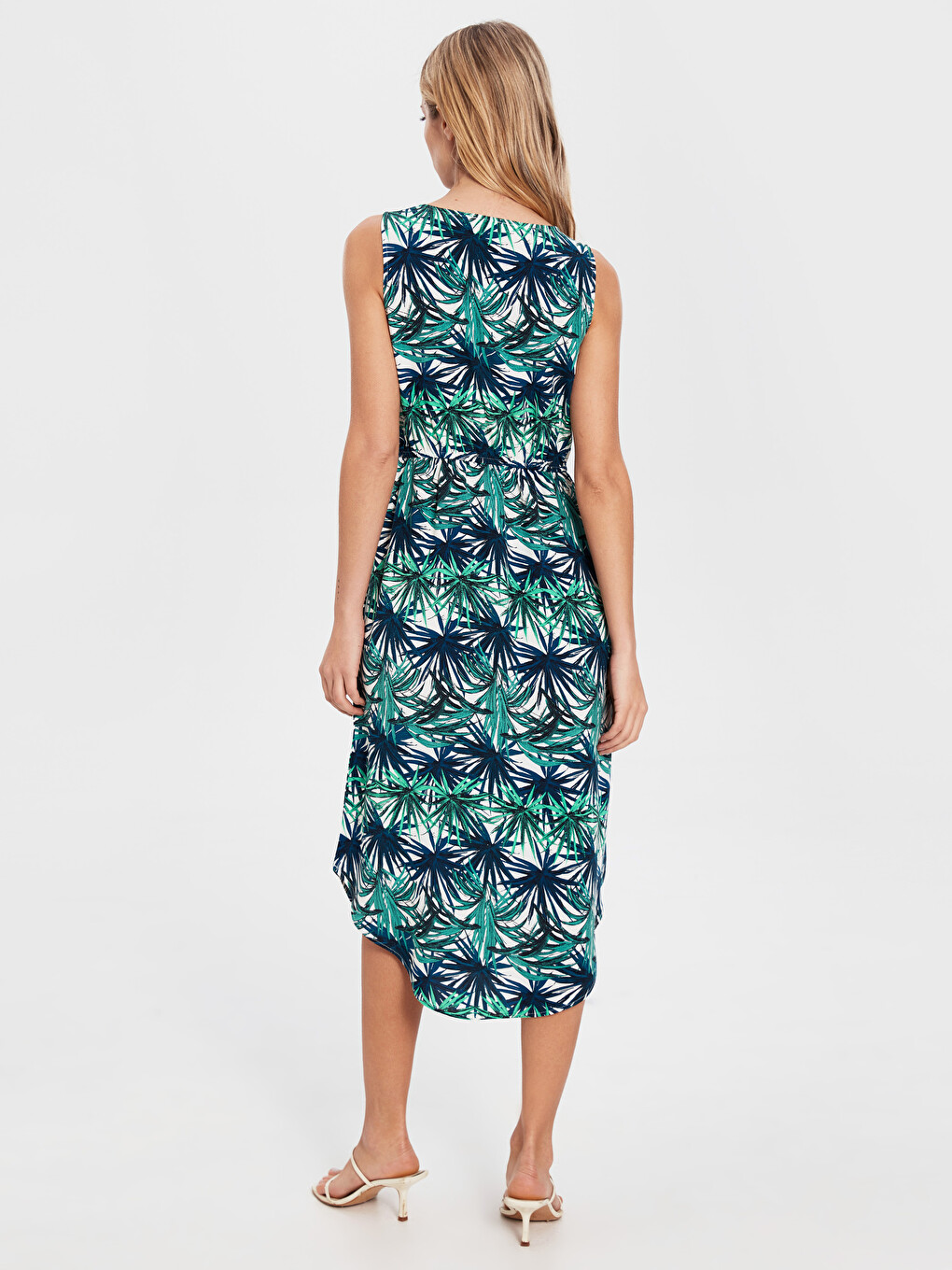 Crew Neck Patterned Women's Dress-3