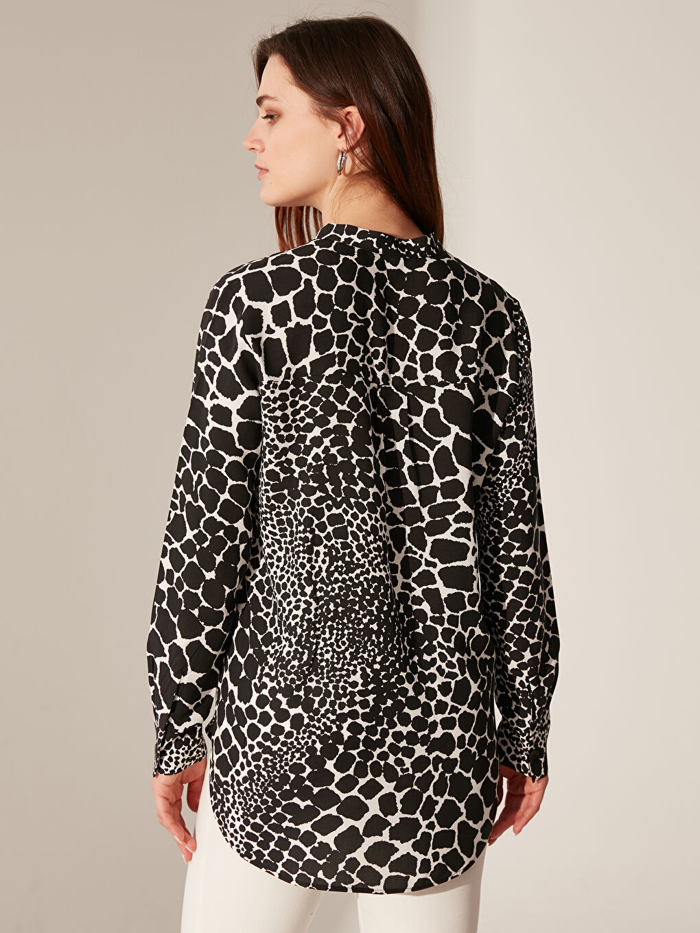 Henley Neckline Long Sleeve Women's Tunic-3