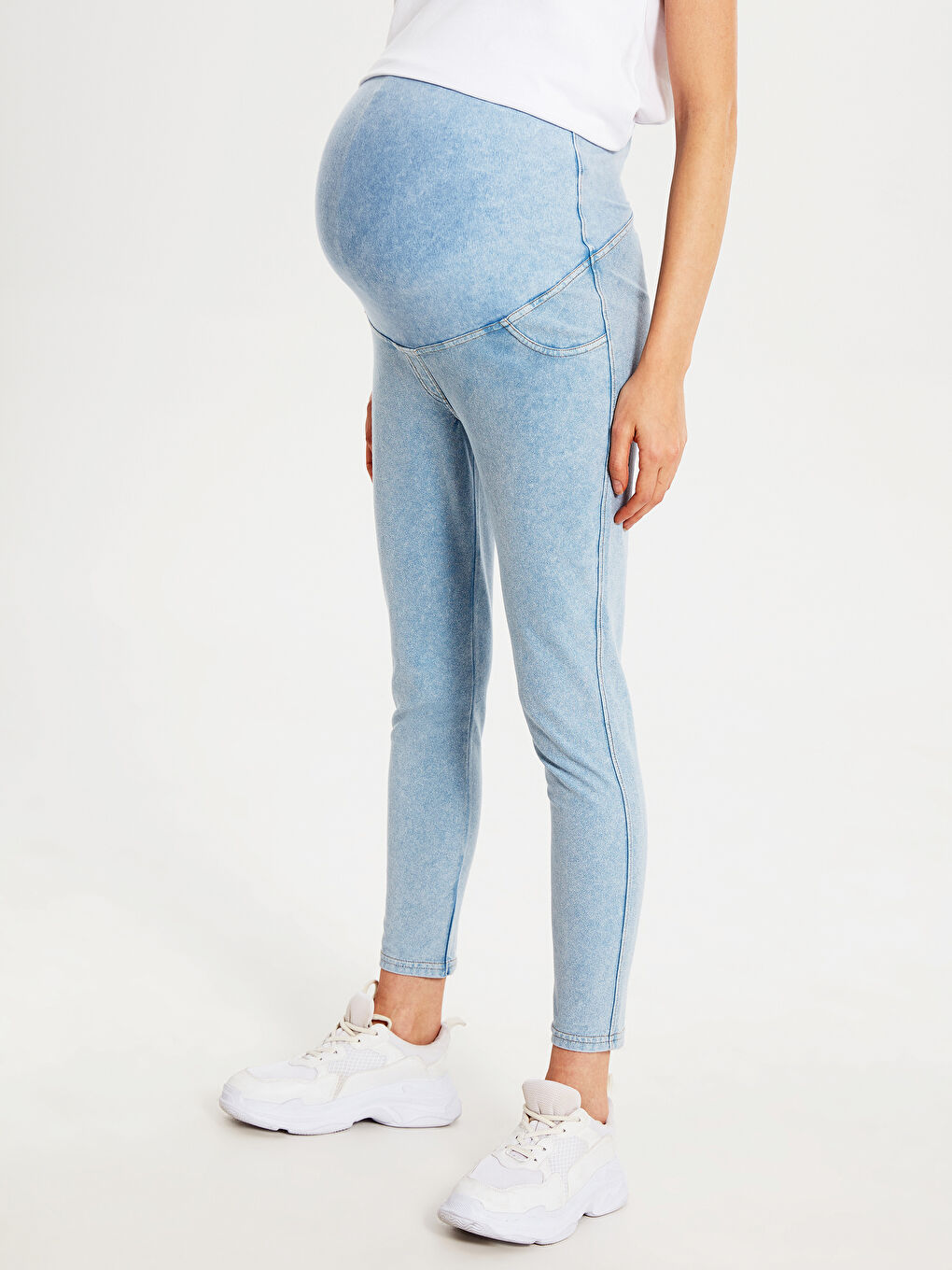 İndigo Ekstra Dar Fit Hamile Tayt-4