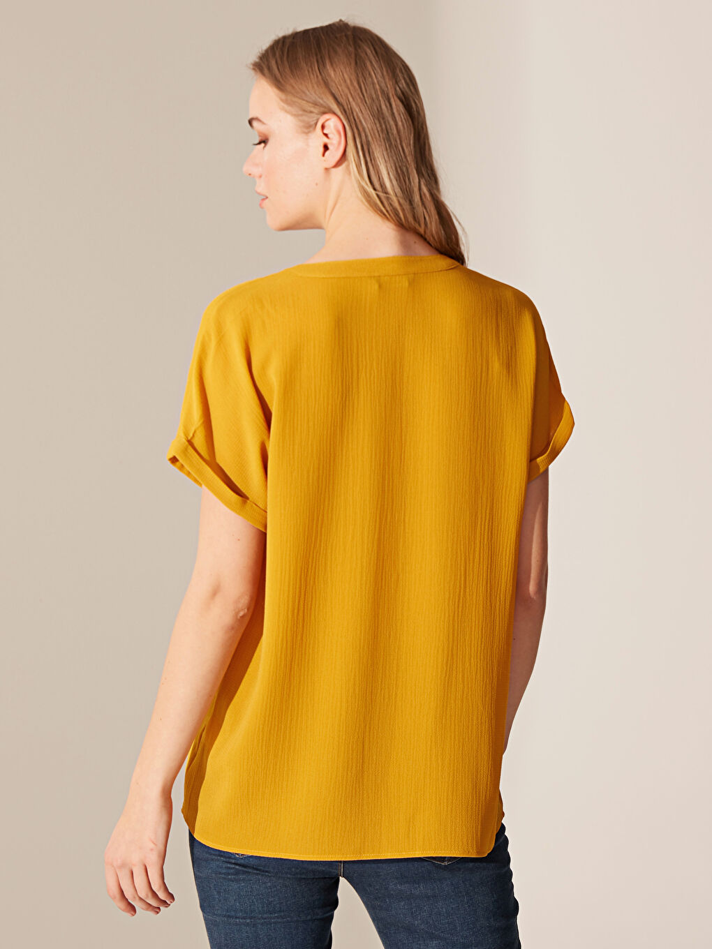 Chemise en Crêpe à Manches Courtes pour Femmes-4