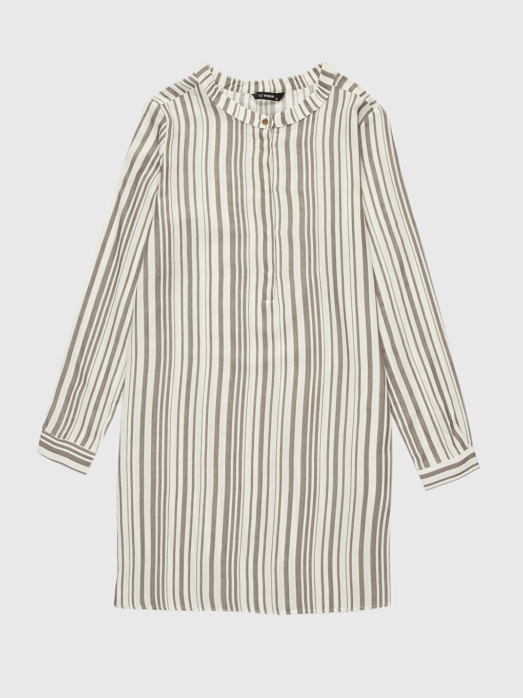 Әйелдерге арналған ұзын жең жолақты вискоз туника-1