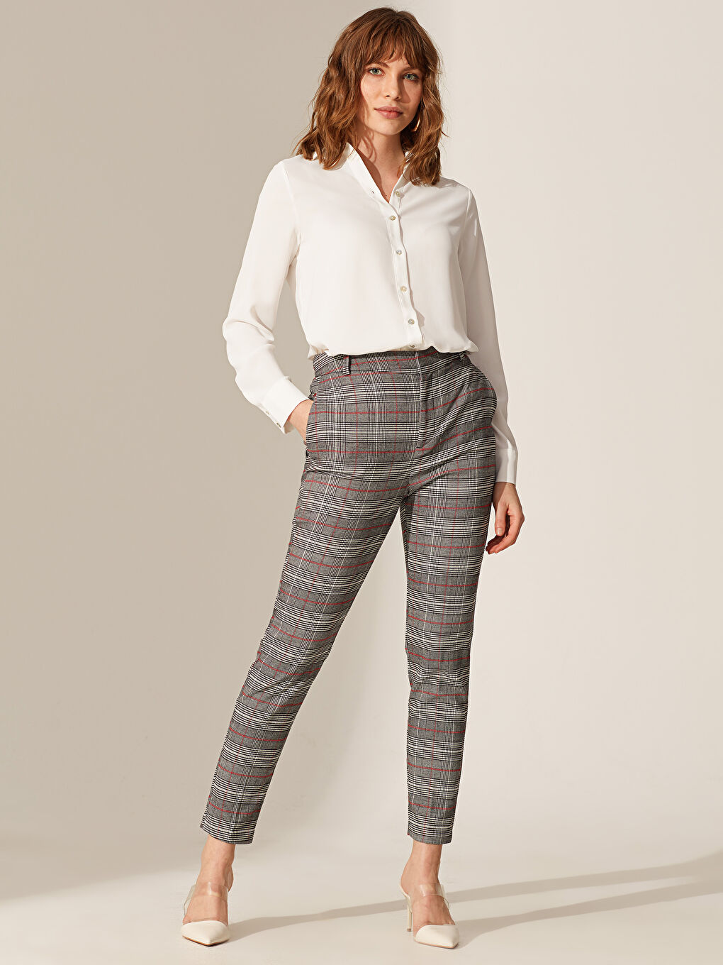 Siyah Dar Fit Kadın Pantolon-1