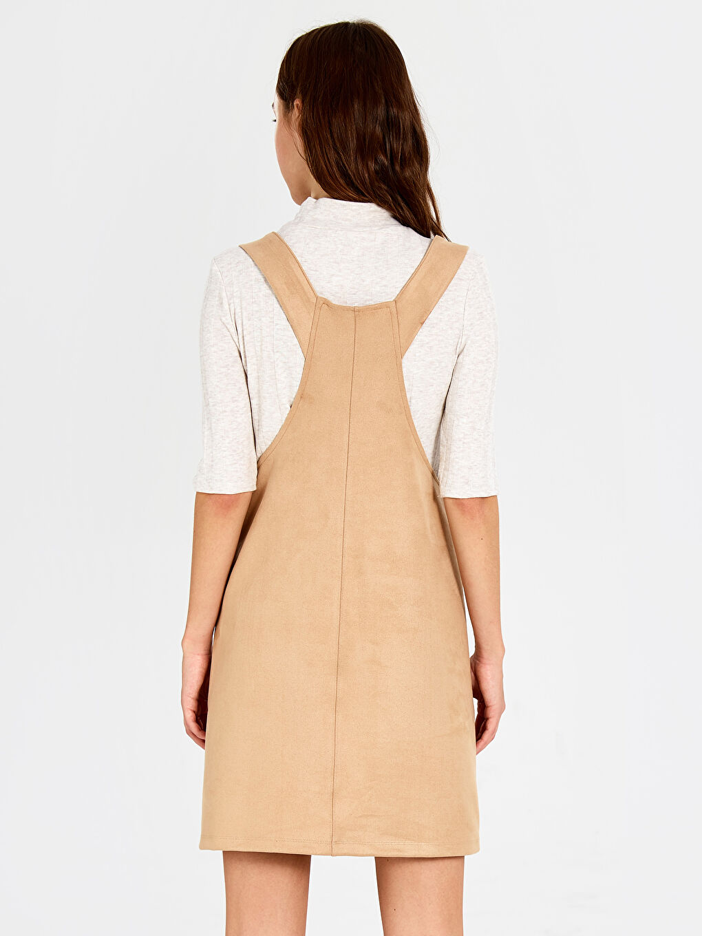 Suede Overall Mini Dress-2