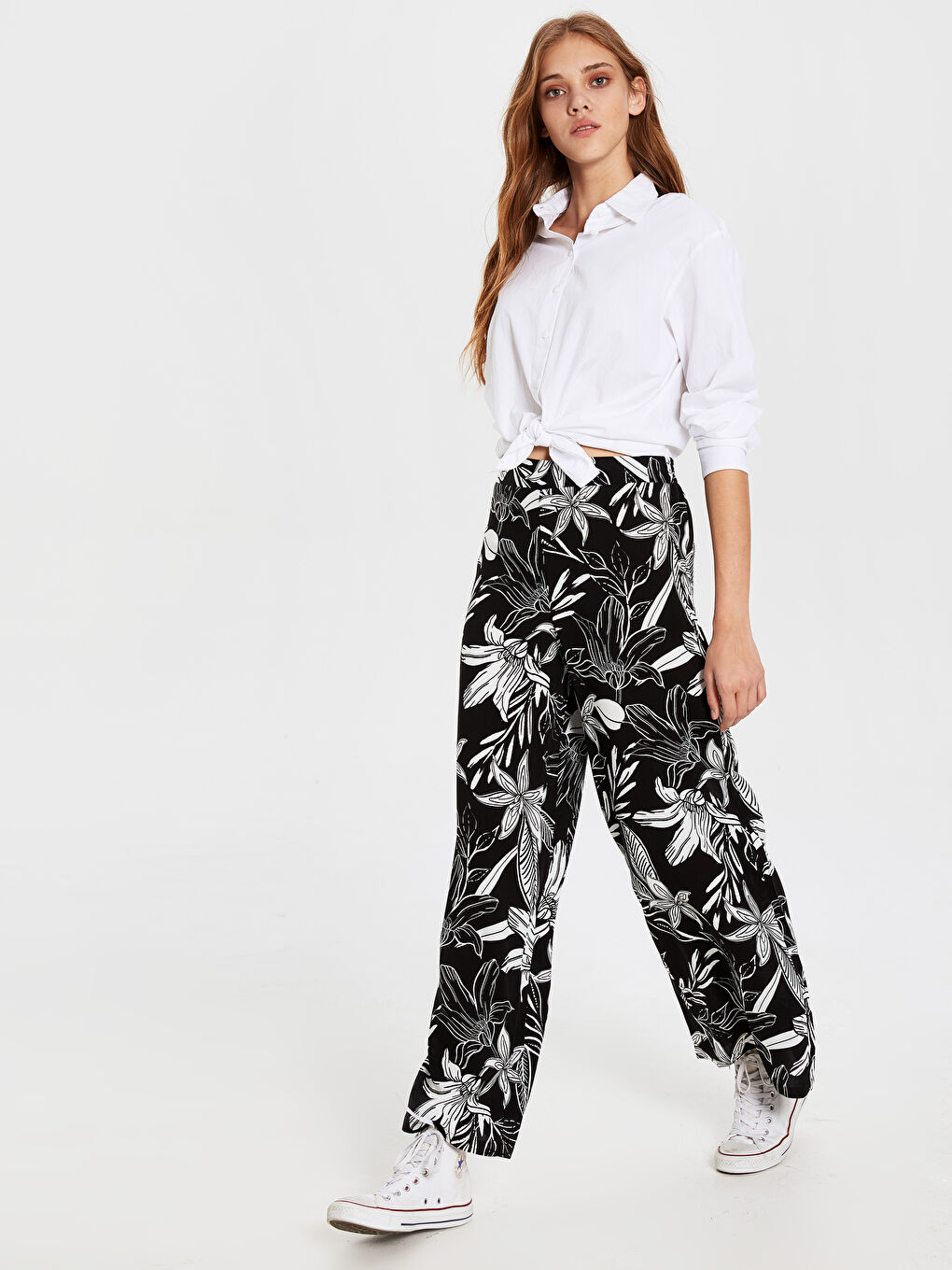 Elastic Waist Viscose Palazzo Pants