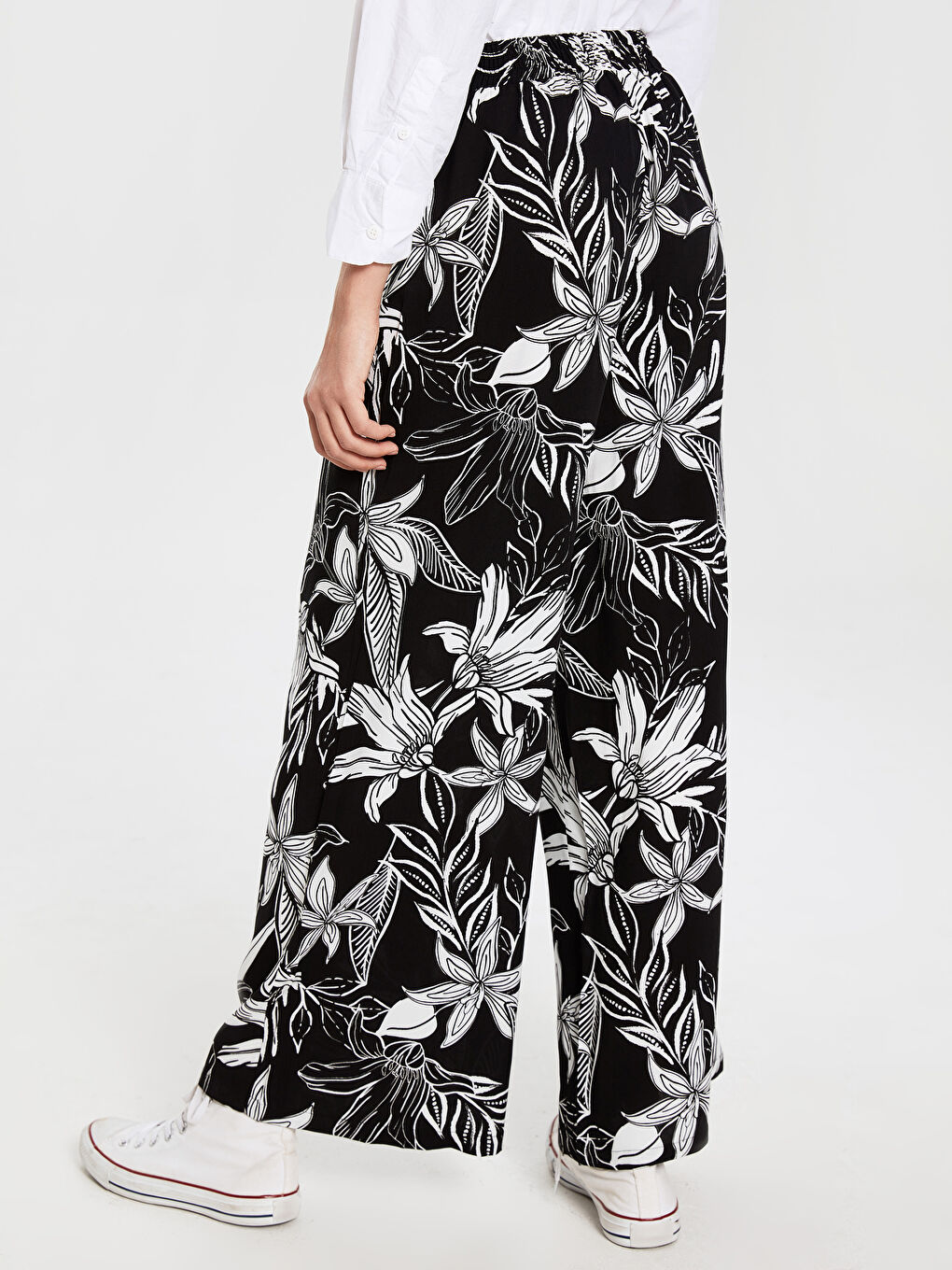 Elastic Waist Viscose Palazzo Pants-2