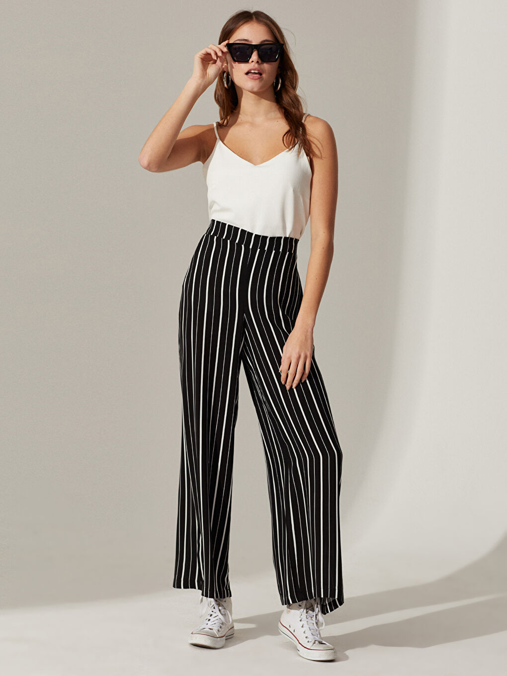 Elastic Waist Viscose Palazzo Pants-1
