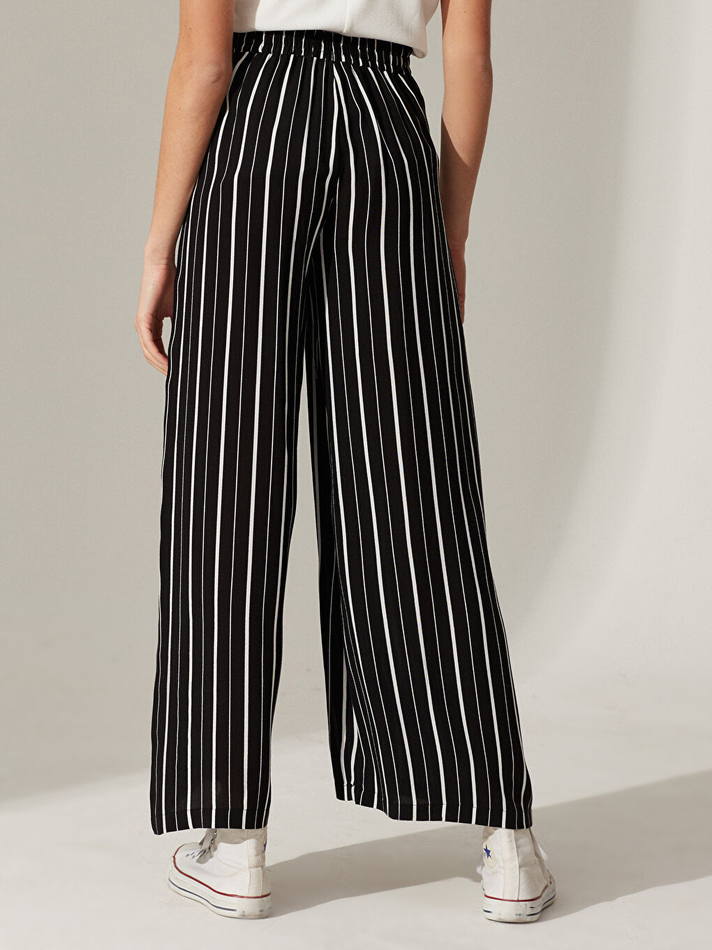 Elastic Waist Viscose Palazzo Pants-3
