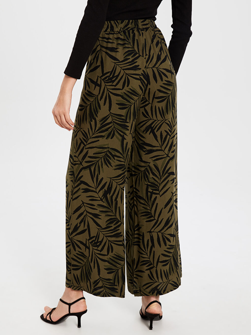 بنطلون بالازو فيسكوز بخصر مطاطي-2