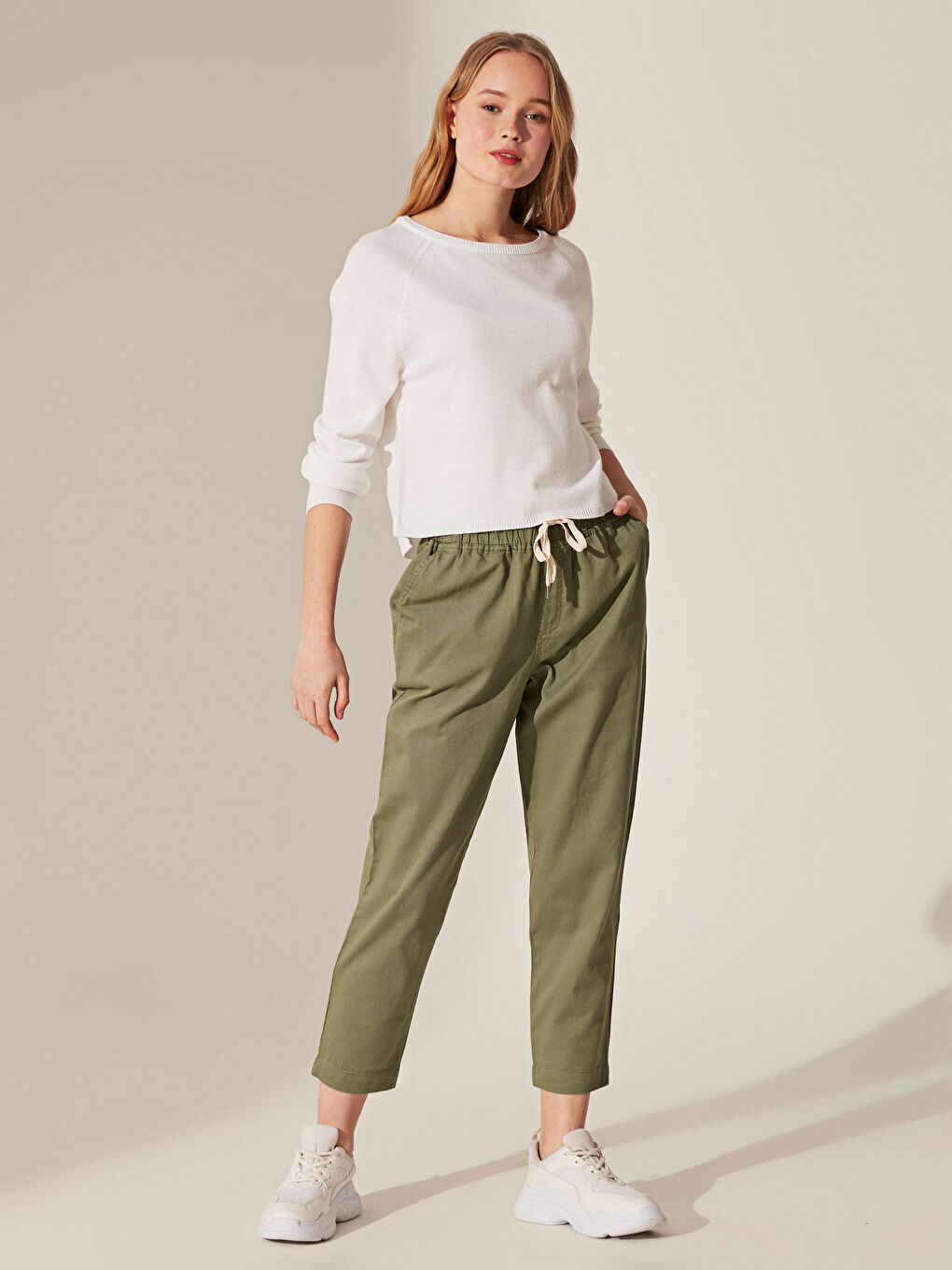 Mom Fit Gabardine Women's Trousers-1