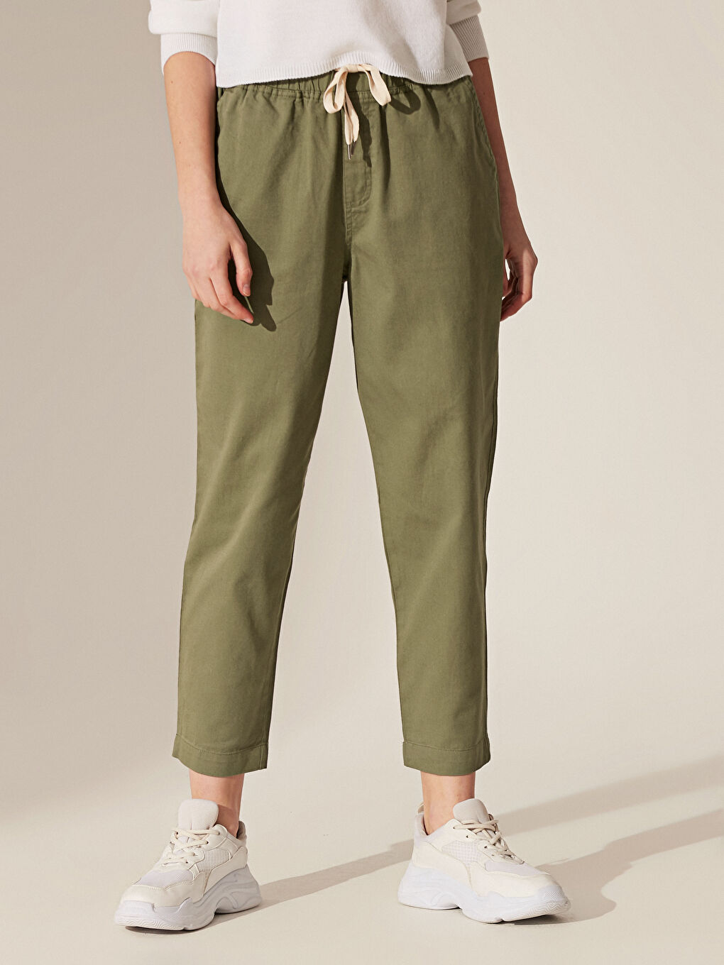 Mom Fit Gabardine Women's Trousers-2