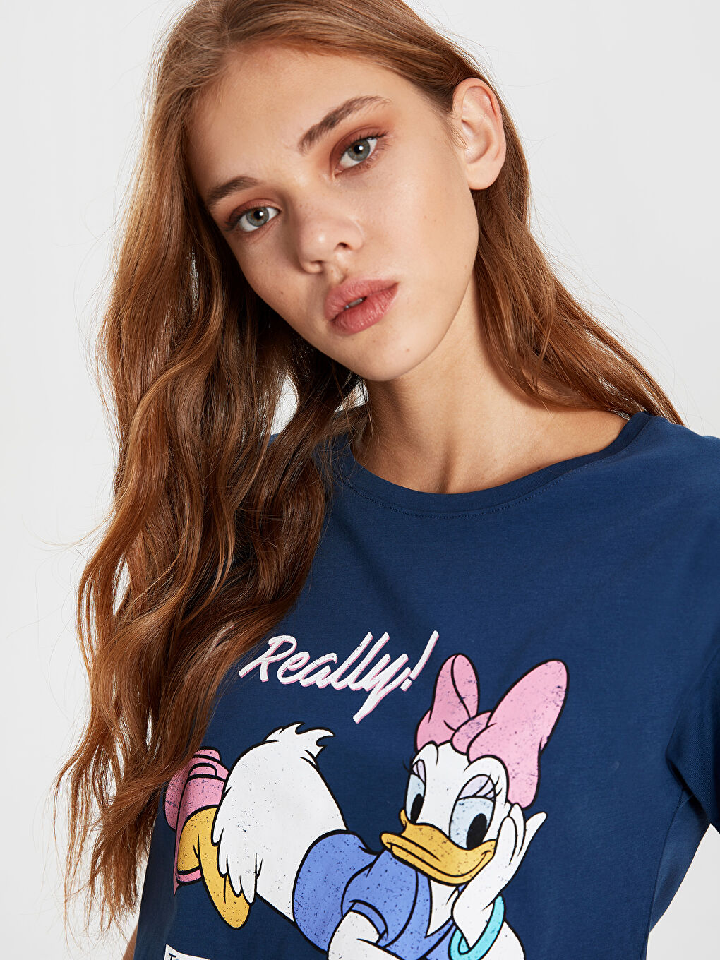 İndigo Bisiklet Yaka Kısa Kollu Kadın Tişört-2