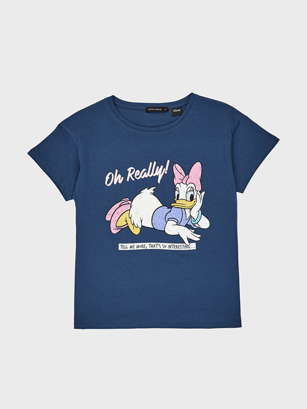 İndigo Bisiklet Yaka Kısa Kollu Kadın Tişört-1