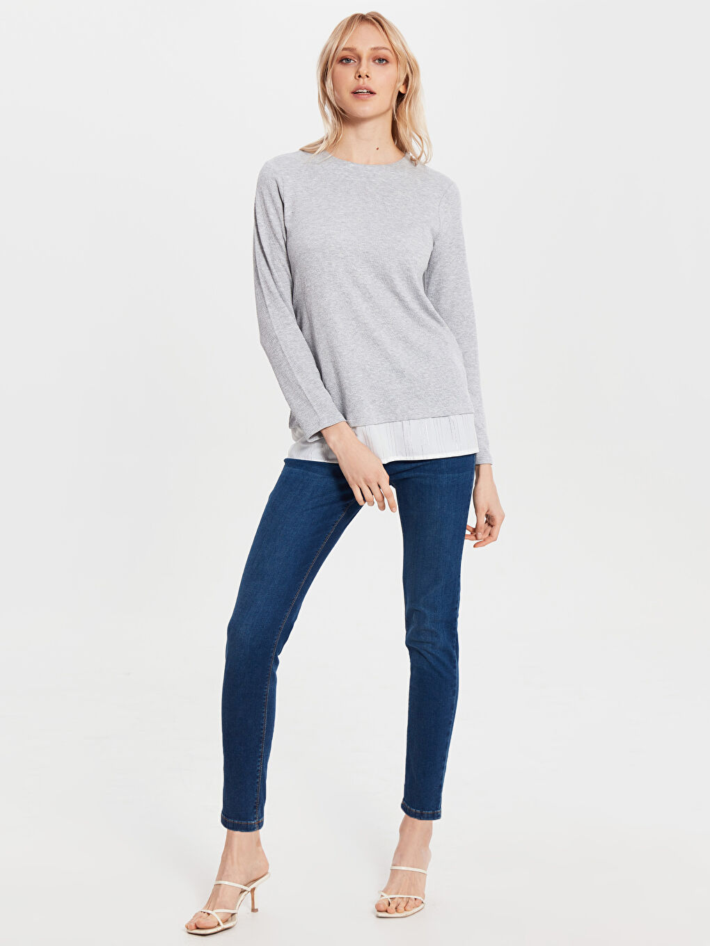 Gri Melanj Tişört-1