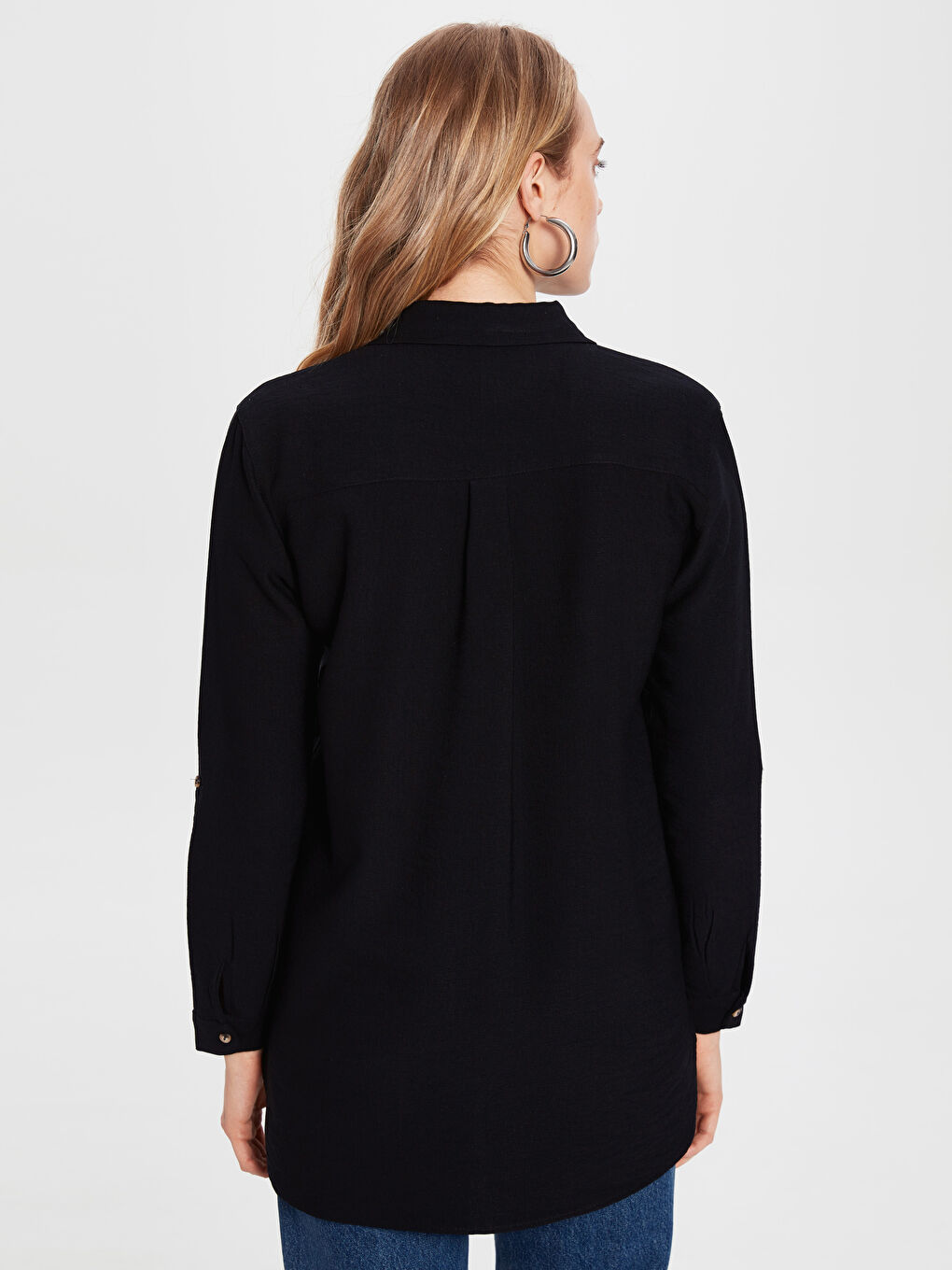 LCW Vision Long Sleeved Women's Pocketed Viscose Shirt -0SM291Z8-HEG