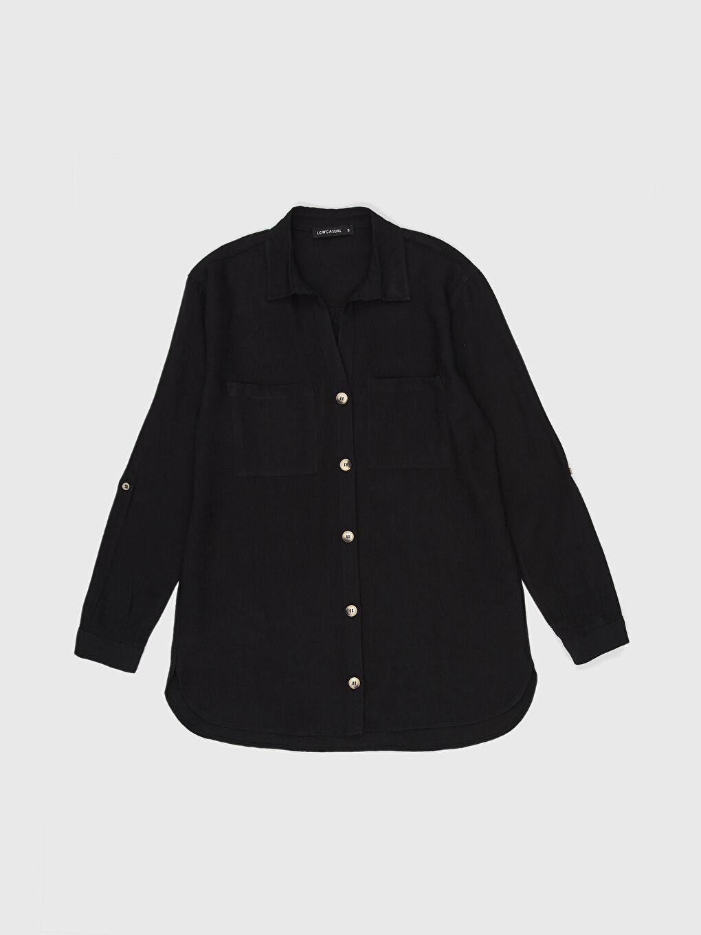 LCW Vision Long Sleeved Women's Pocketed Viscose Shirt -0SM291Z8-HEG