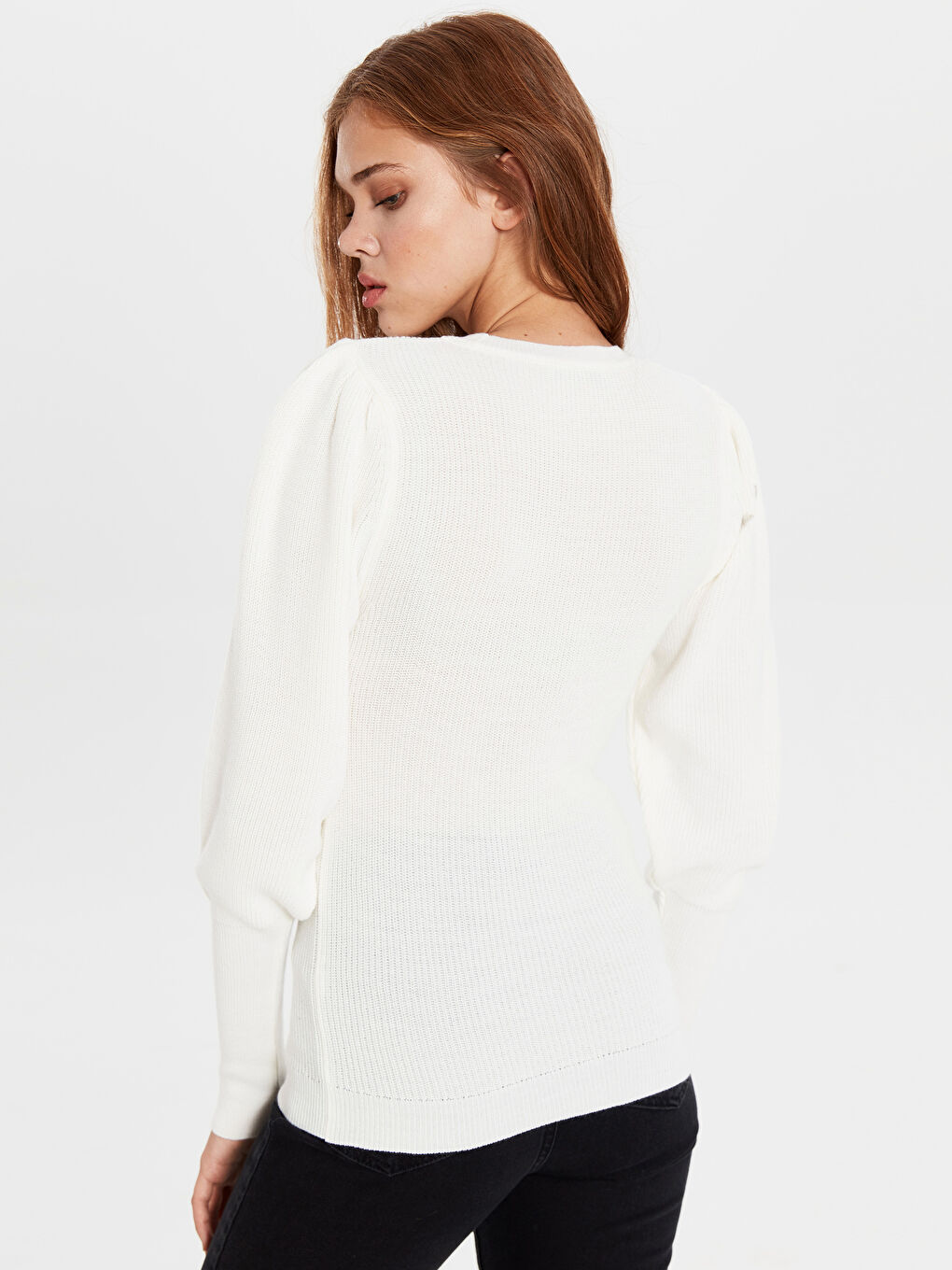 Crew Neck Long Sleeve Women's Sweater-3