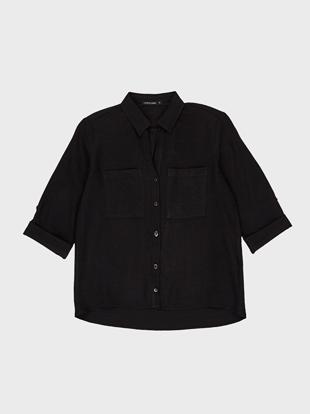 Siyah Uzun Kollu Kadın Gömlek-1