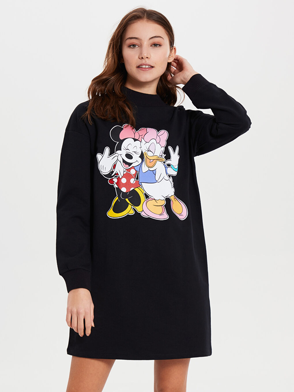 әйелдерге арналған ұзын жеңді свитшот матасы көйлек