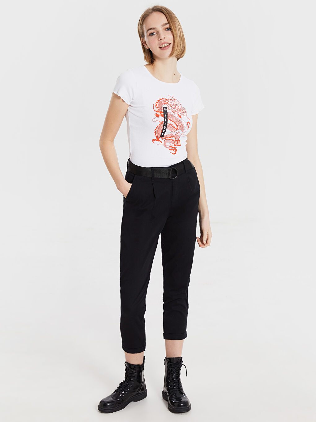 LCW Vision Mom Fit Gabardine Women's Trousers -0SM590Z8-E0N