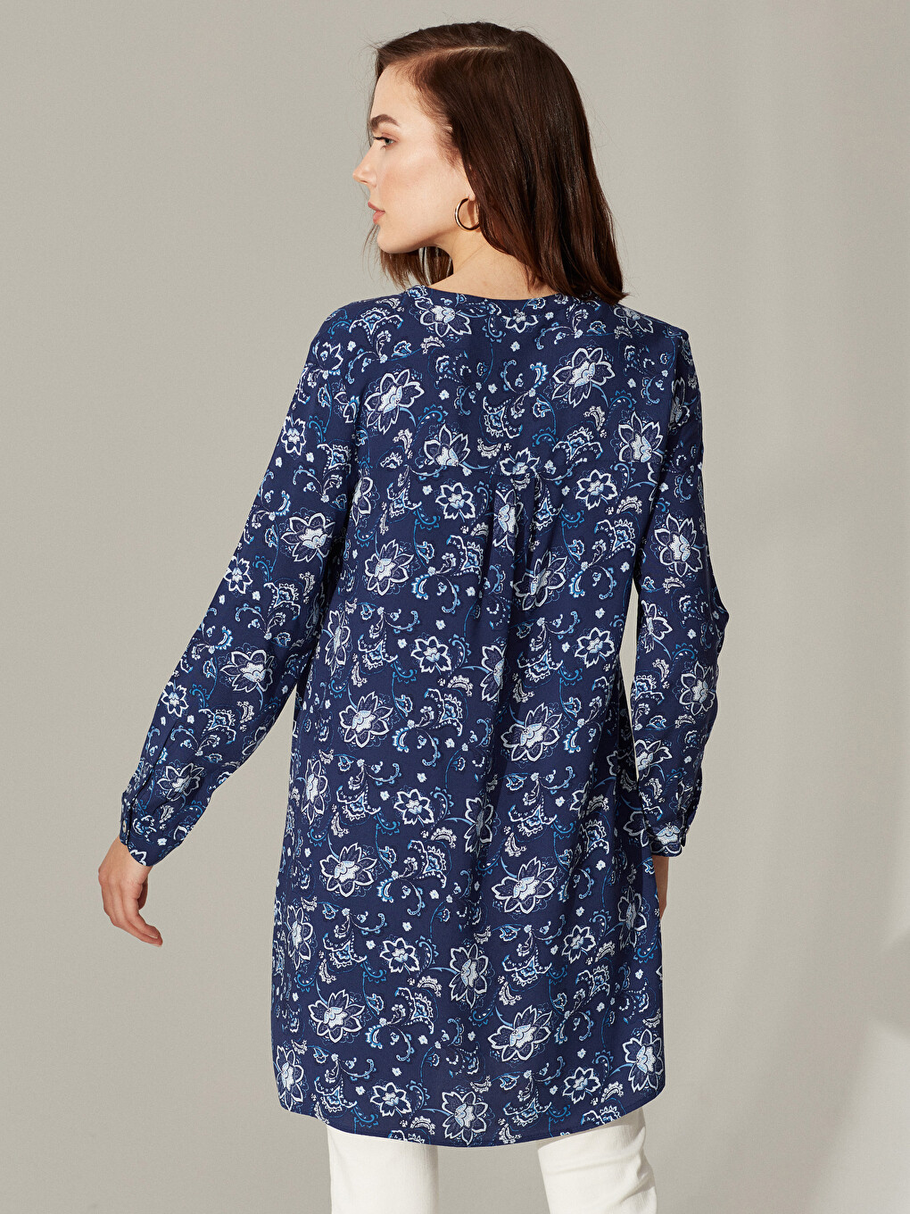 Grandad Collar Long Sleeve Women's Tunic-4