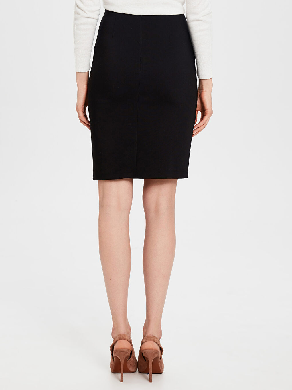 Siyah Dar Fit Kadın Etek-2